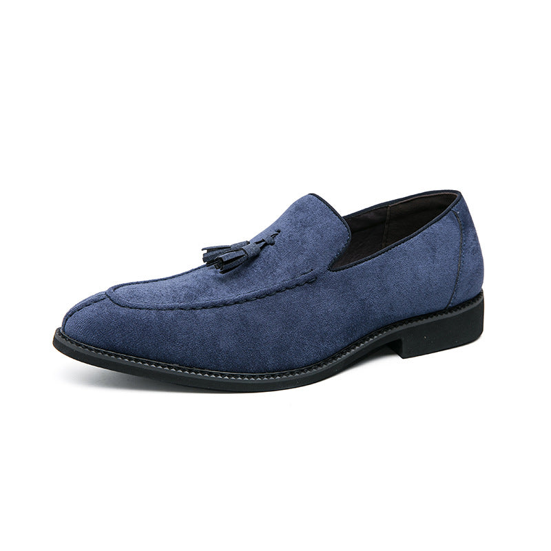 Men's Suede Pointed Toe Slip-On Dress Shoes