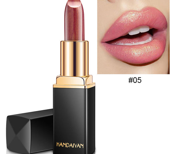 Shiny Metallic Lipstick Pearlescent Color Temperature Change Lipstick Gilt Lipstick