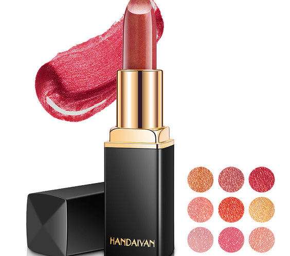 Shiny Metallic Lipstick Pearlescent Color Temperature Change Lipstick Gilt Lipstick
