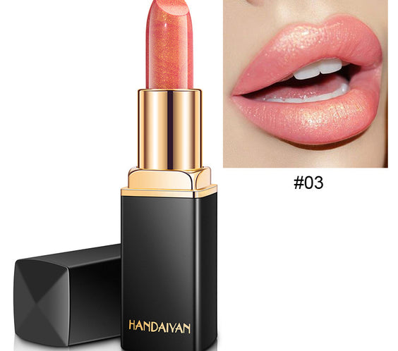 Shiny Metallic Lipstick Pearlescent Color Temperature Change Lipstick Gilt Lipstick