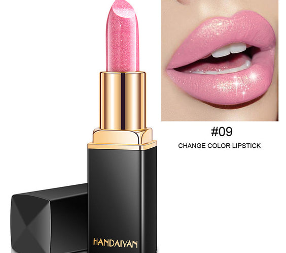 Shiny Metallic Lipstick Pearlescent Color Temperature Change Lipstick Gilt Lipstick