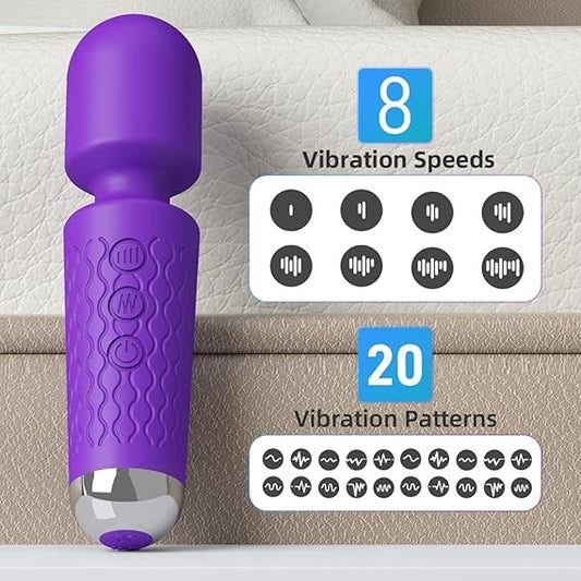 Waterproof Cordless Electric Body Massager with 8 Speeds and 20 Patterns