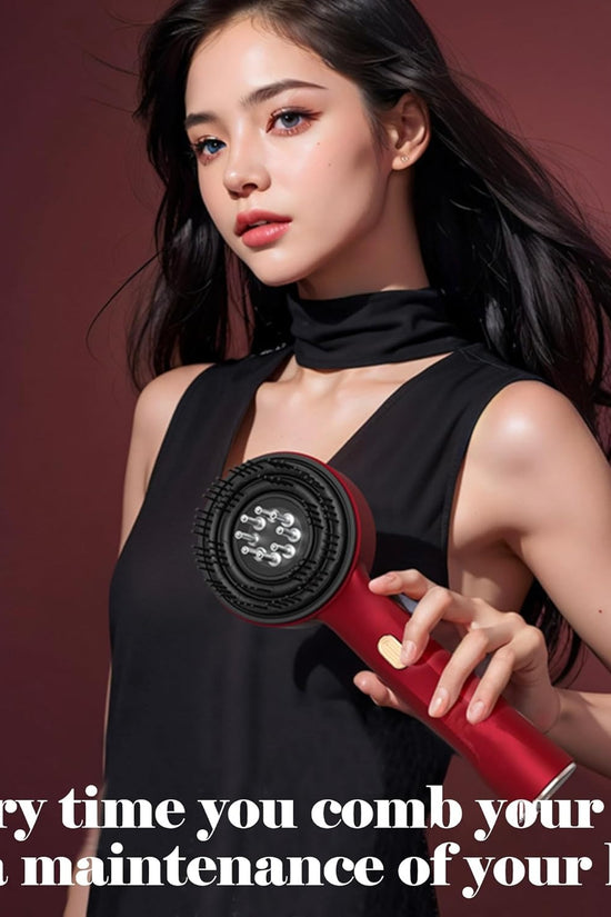 Premium Electric Scalp Massager: 360° Kneading, 72 Bristles, Oil Applicator, Waterproof Design