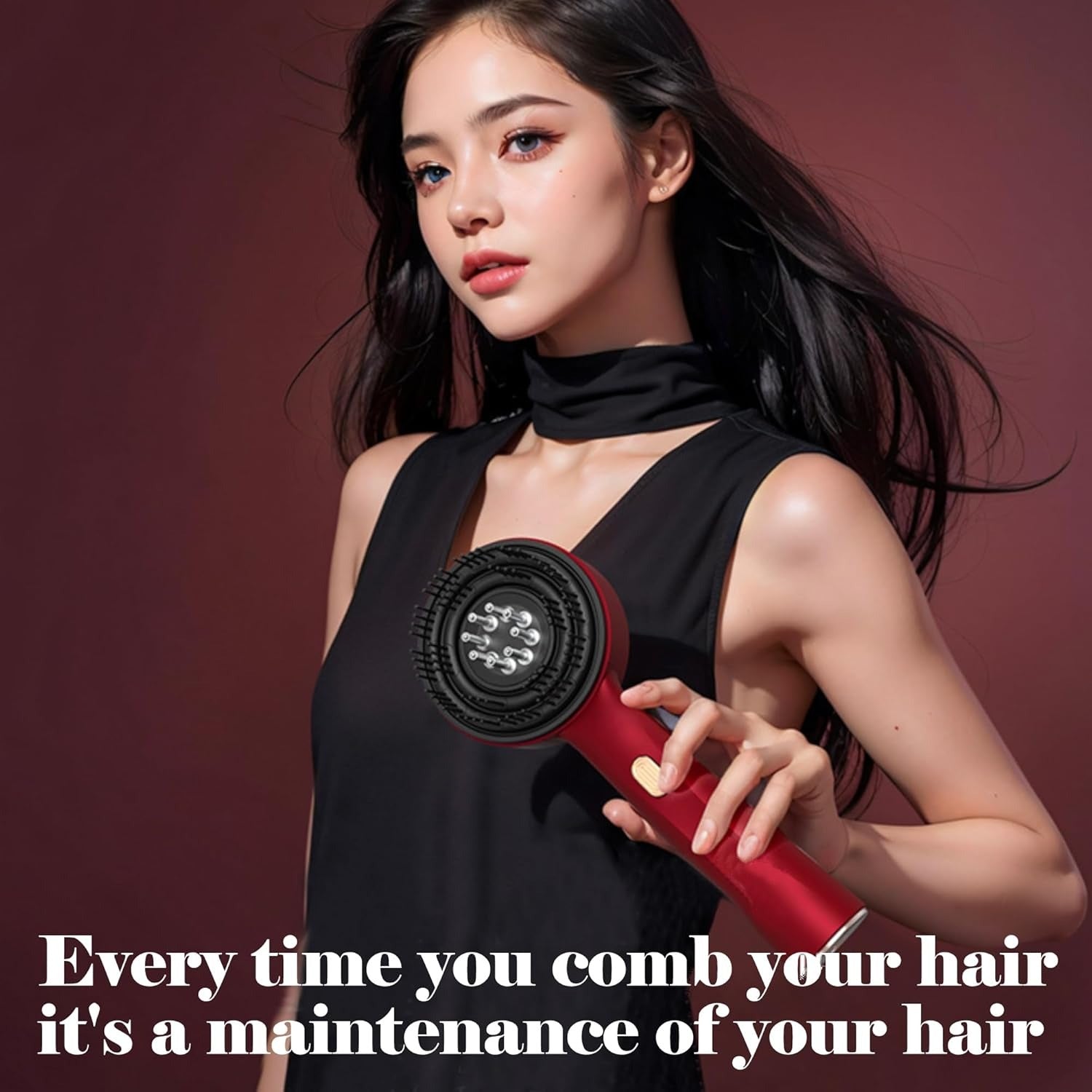 Premium Electric Scalp Massager: 360° Kneading, 72 Bristles, Oil Applicator, Waterproof Design