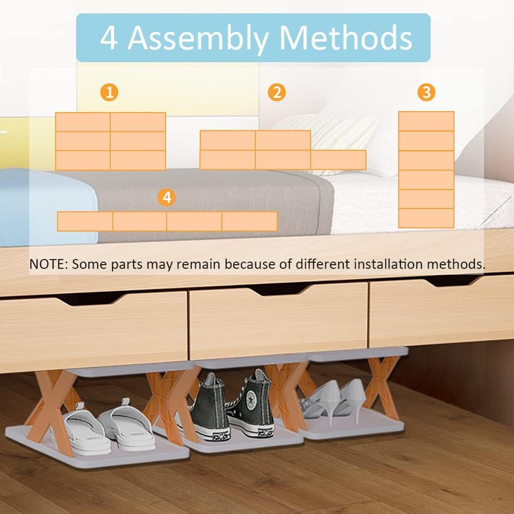 Compact Foldable ABS Shoe Rack Organiser - Easy Assembly, Durable, Multi-Tier Storage