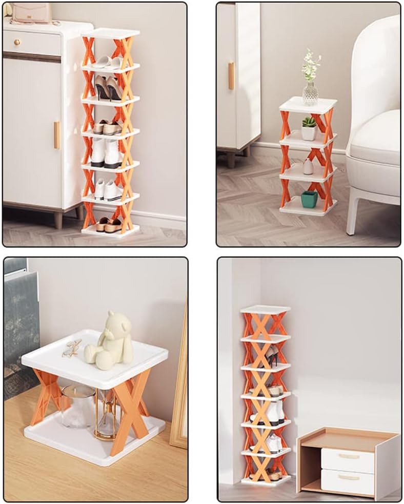 Compact Foldable ABS Shoe Rack Organiser - Easy Assembly, Durable, Multi-Tier Storage