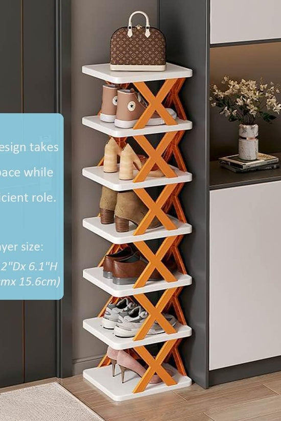 Compact Foldable ABS Shoe Rack Organiser - Easy Assembly, Durable, Multi-Tier Storage