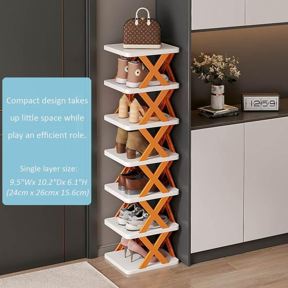 Compact Foldable ABS Shoe Rack Organiser - Easy Assembly, Durable, Multi-Tier Storage