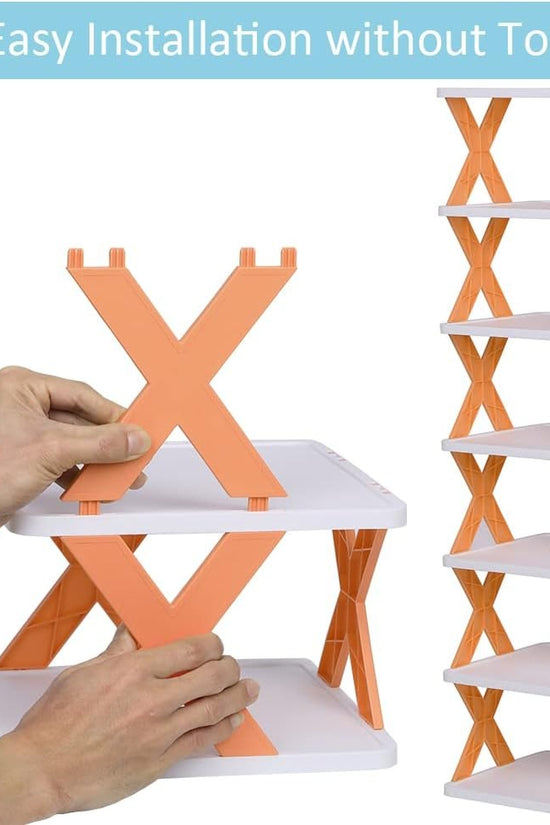 Compact Foldable ABS Shoe Rack Organiser - Easy Assembly, Durable, Multi-Tier Storage