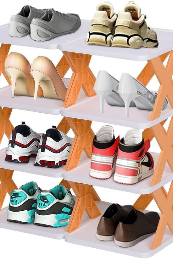 Compact Foldable ABS Shoe Rack Organiser - Easy Assembly, Durable, Multi-Tier Storage