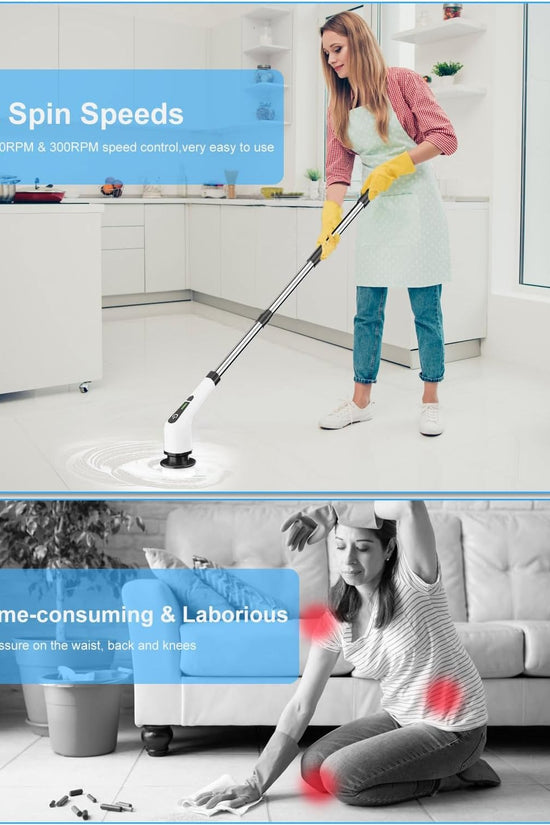 9-in-1 Electric Spin Scrubber: Versatile Brush Heads, Fast Charging, Adjustable Handle
