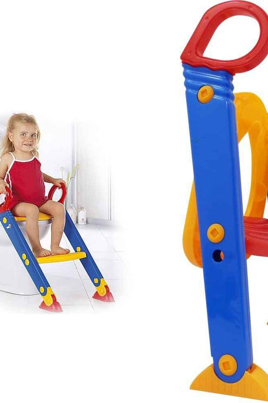 Adjustable Child Toilet Training Seat with Step Stool Ladder & Handles