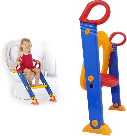 Adjustable Child Toilet Training Seat with Step Stool Ladder & Handles