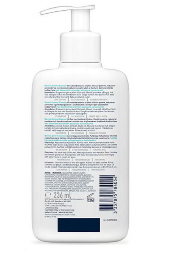 CeraVe Blemish Control Cleanser: Salicylic Acid Acne Treatment with Ceramides
