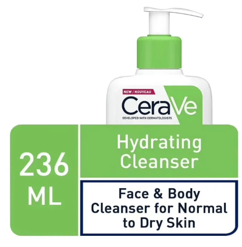 CeraVe Hydrating Facial Cleanser 236ml for Dry to Normal Skin