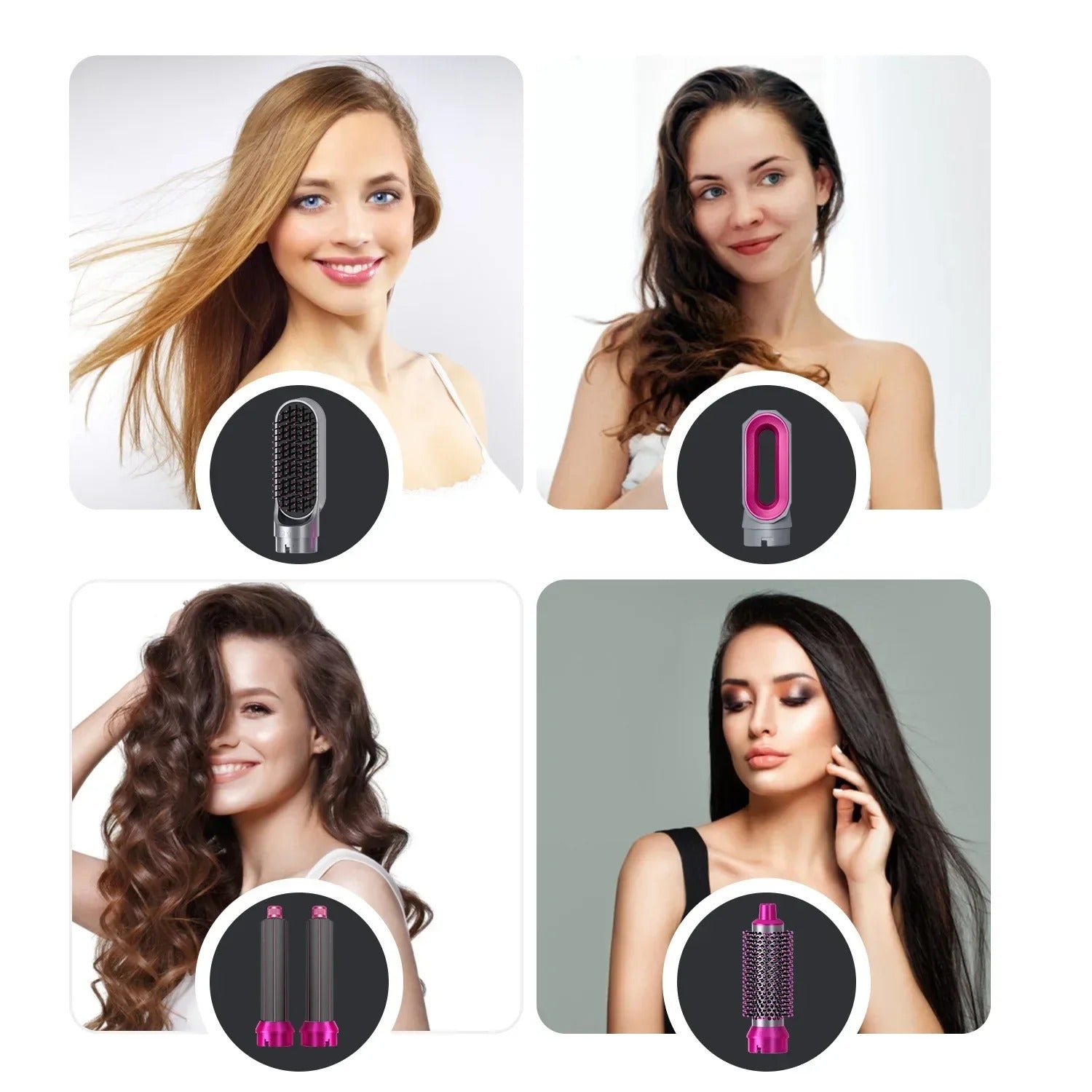 Wave Byte 5-in-1 Professional Hot Air Styler Brush Kit with Negative Ions