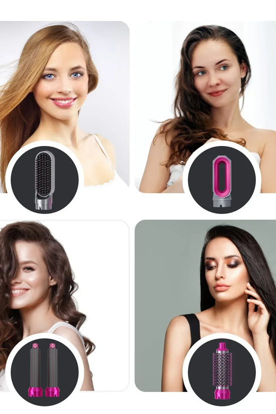 Wave Byte 5-in-1 Professional Hot Air Styler Brush Kit with Negative Ions