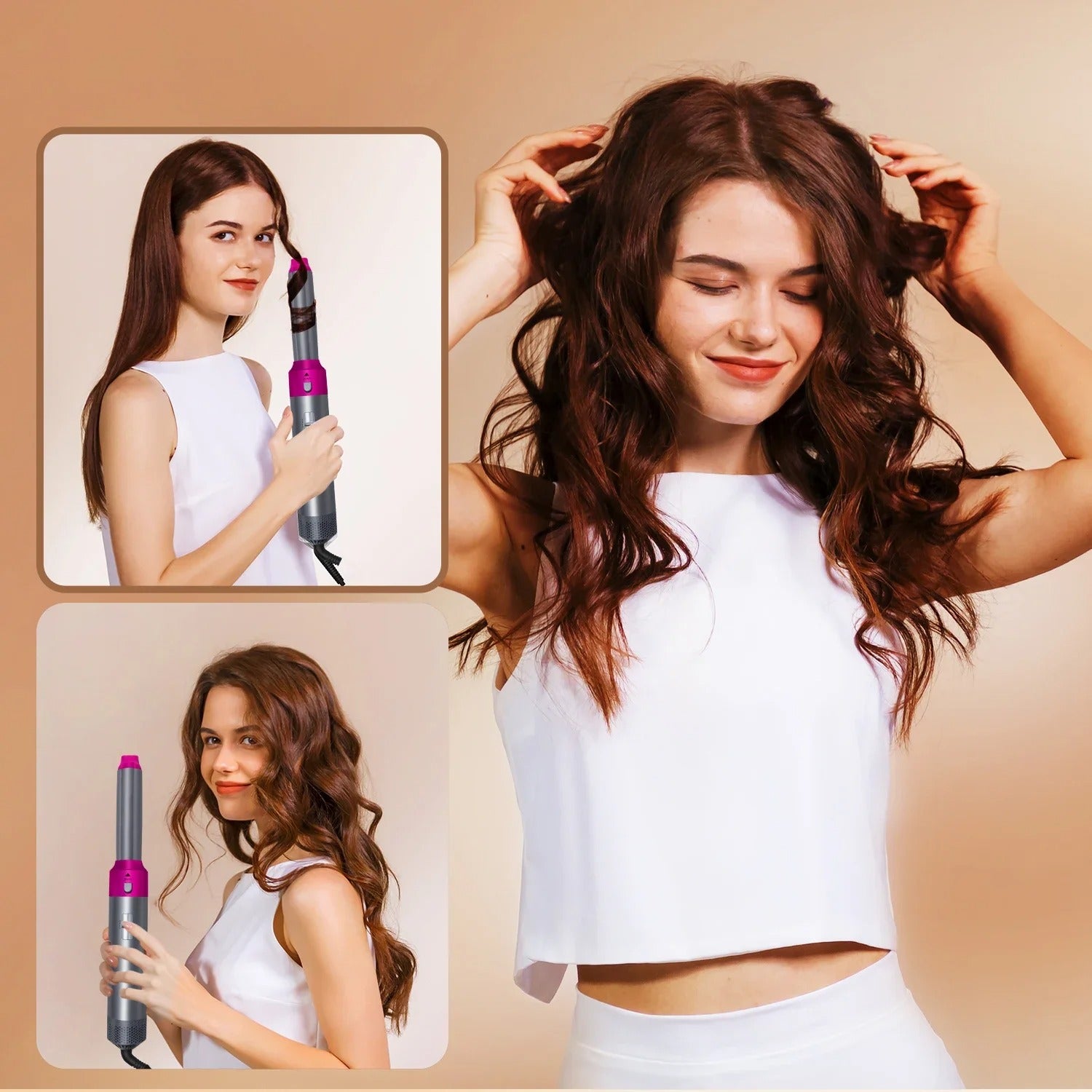 Wave Byte 5-in-1 Professional Hot Air Styler Brush Kit with Negative Ions