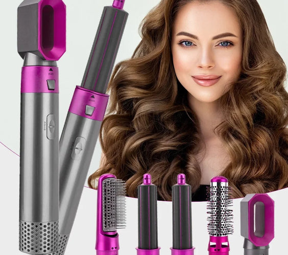 Wave Byte 5-in-1 Professional Hot Air Styler Brush Kit with Negative Ions