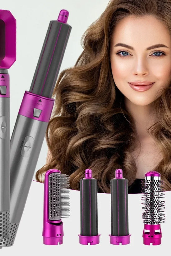 Wave Byte 5-in-1 Professional Hot Air Styler Brush Kit with Negative Ions