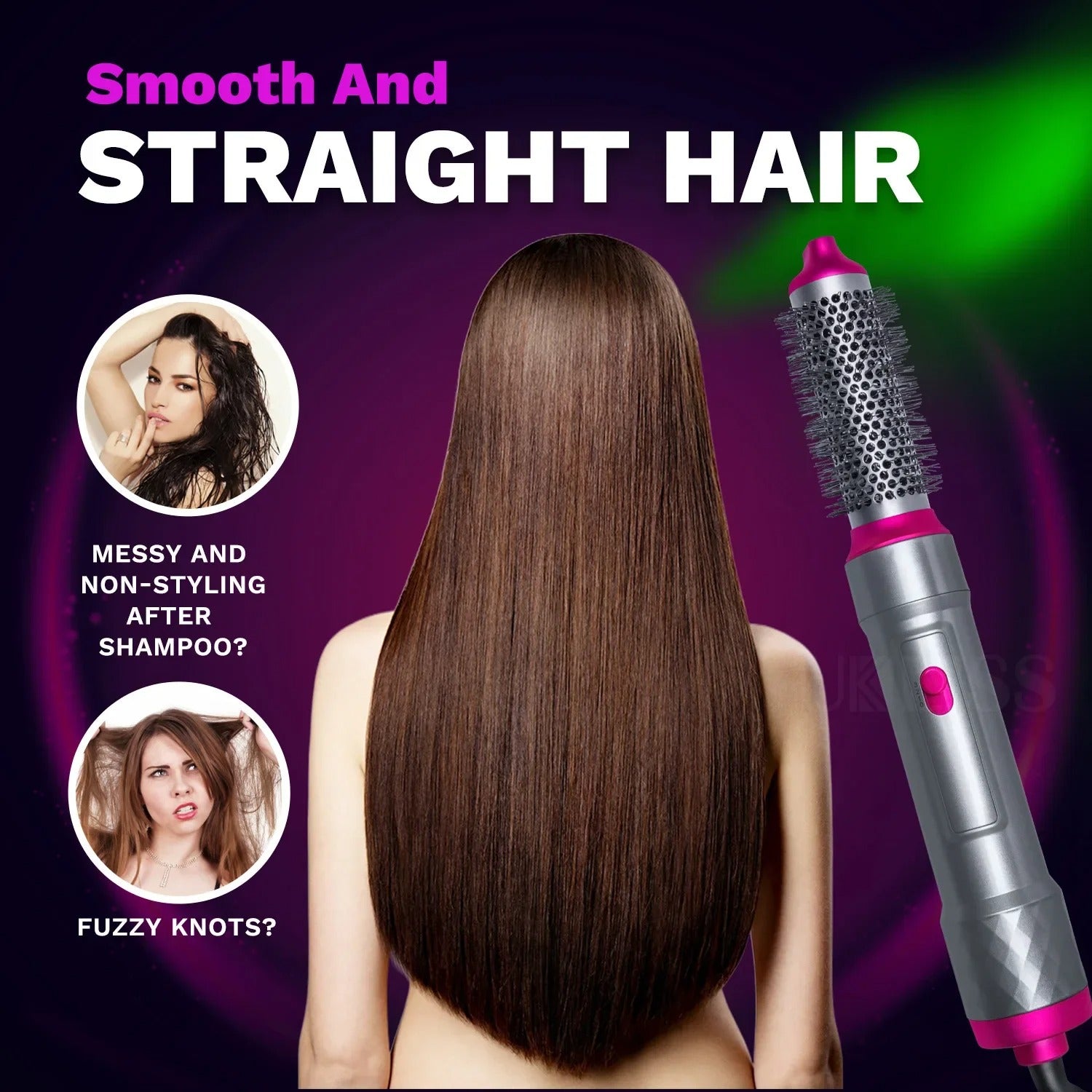 Wave Byte 5-in-1 Professional Hot Air Styler Brush Kit with Negative Ions