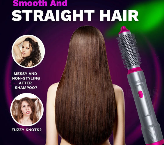 Wave Byte 5-in-1 Professional Hot Air Styler Brush Kit with Negative Ions
