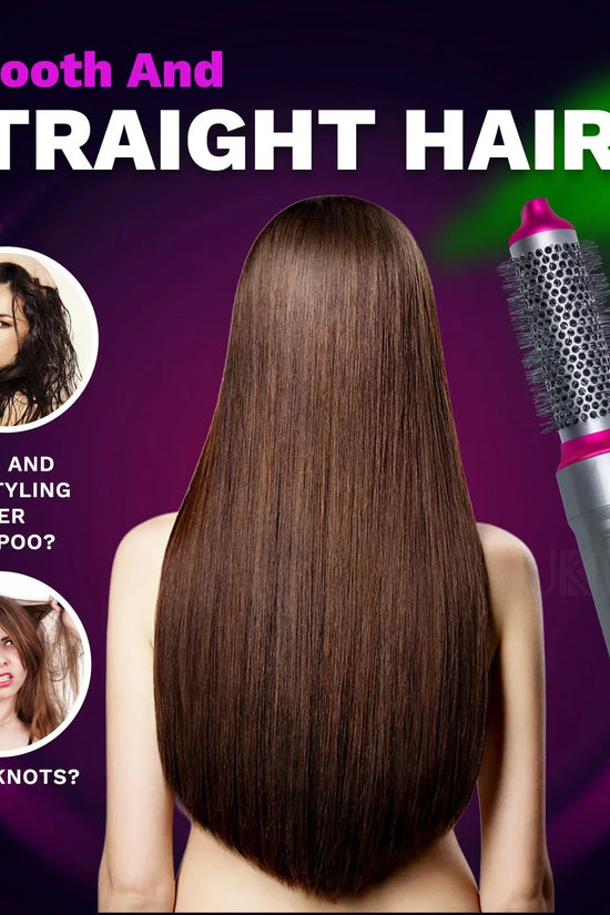 Wave Byte 5-in-1 Professional Hot Air Styler Brush Kit with Negative Ions