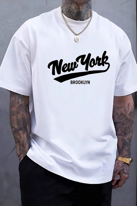Men's Geometric Print Pure Cotton T-Shirt