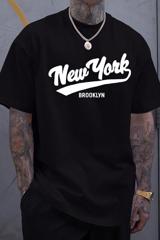 Men's Geometric Print Pure Cotton T-Shirt