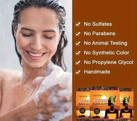 YANYUTONG 3-Pack Shea Butter Alcohol-Free Deep Cleansing Moisturising Bath Soap