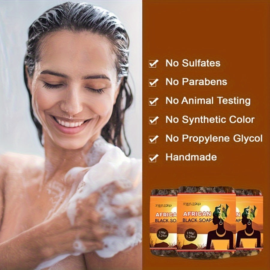 YANYUTONG 3-Pack Shea Butter Alcohol-Free Deep Cleansing Moisturising Bath Soap