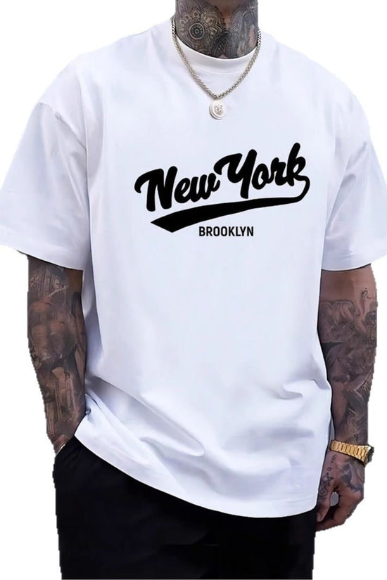 Men's Geometric Print Pure Cotton T-Shirt