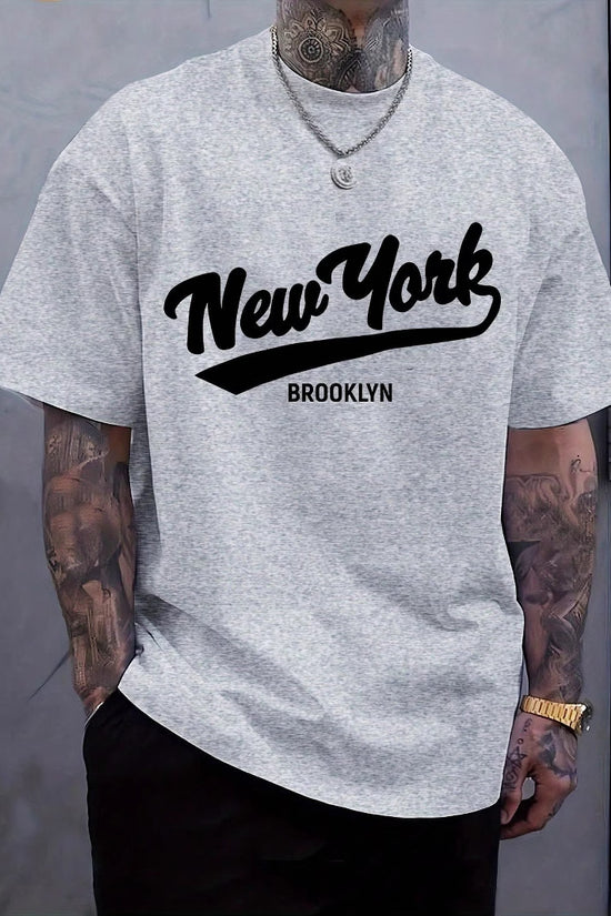 Men's Geometric Print Pure Cotton T-Shirt