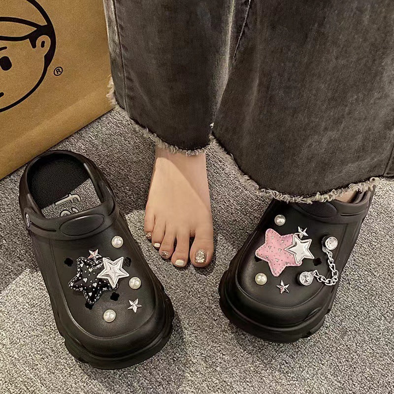 Wear crocs on the outside