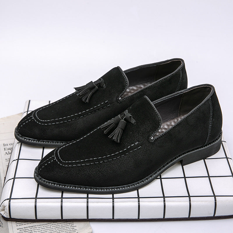 Men's Suede Pointed Toe Slip-On Dress Shoes