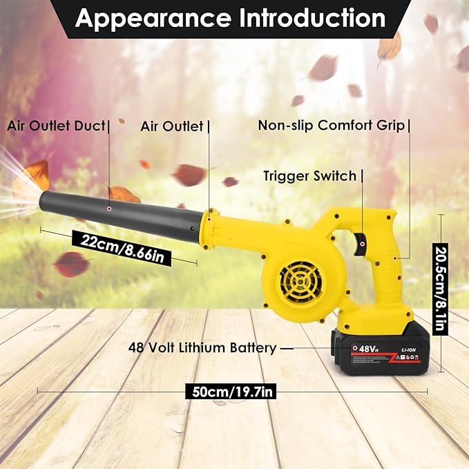 Zambeel Portable 6000mAh Battery-Powered Air Blower for Home & Car