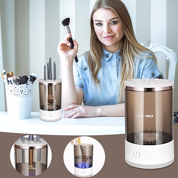 Automatic Electric Makeup Brush Cleaner Dryer Device for Hygienic Application