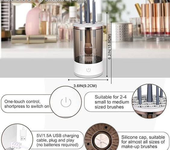 Automatic Electric Makeup Brush Cleaner Dryer Device for Hygienic Application