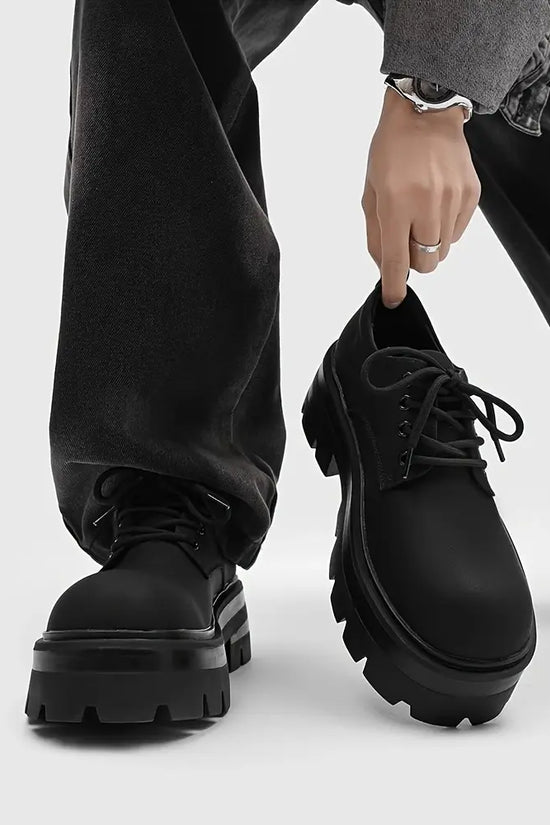 Men's Vintage Minimalist Low‑Top Lace‑Up Round Toe Shoes