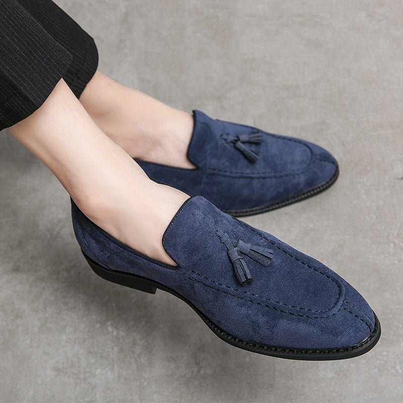 Men's Suede Pointed Toe Slip-On Dress Shoes