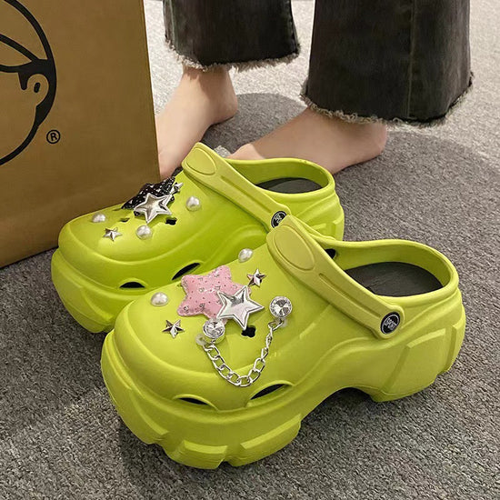 Wear crocs on the outside