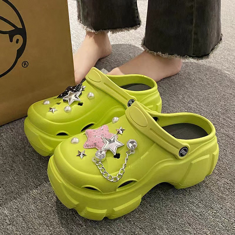 Wear crocs on the outside