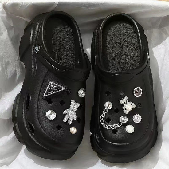 Wear crocs on the outside