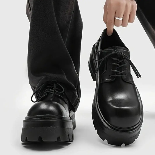 Men's Classic Thick Sole Dress Shoes Non-Slip Formal Round Toe