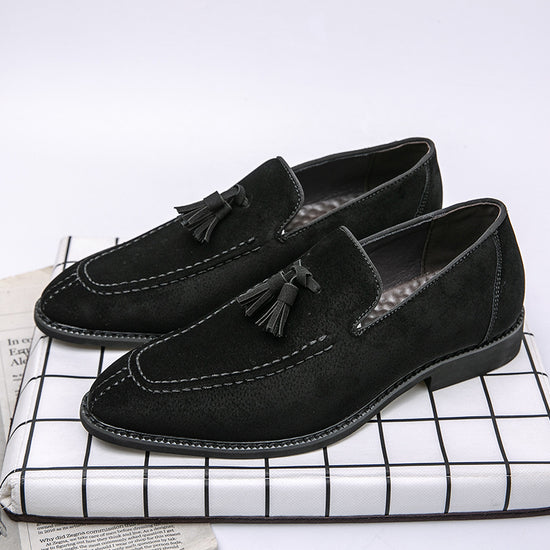 Men's Suede Pointed Toe Slip-On Dress Shoes