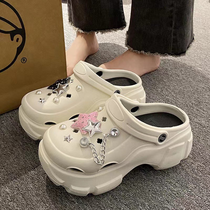 Wear crocs on the outside